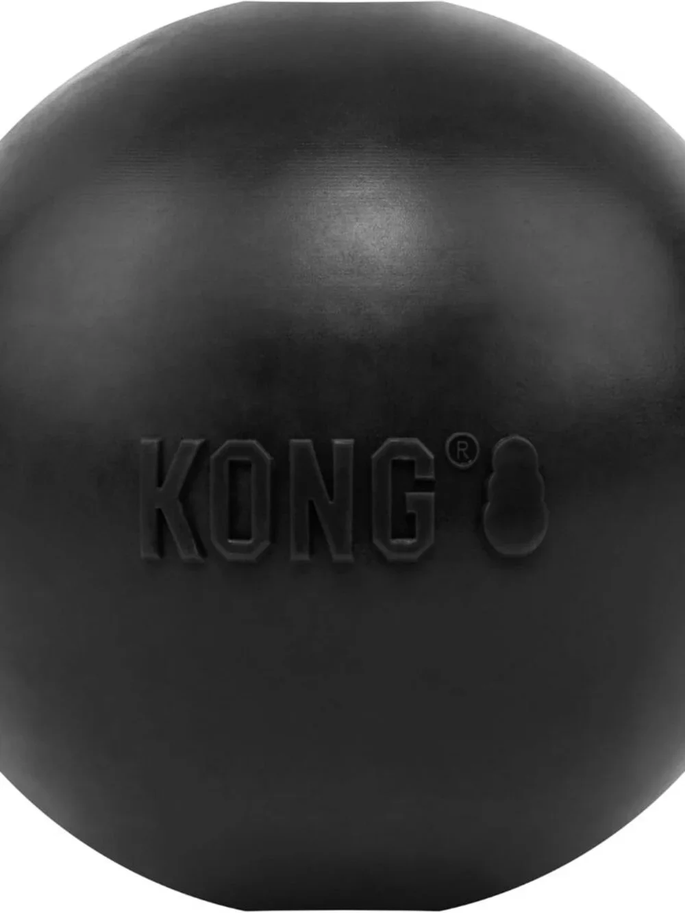 KONG Extreme Ball with Hole Dog Fetch Toy M/L Durable Natural Rubber Black